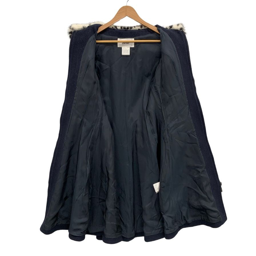 美品◆ルネ コート 6538141A ミンクファー ネイビー サイズ34 レディース Rene 【AFB31】