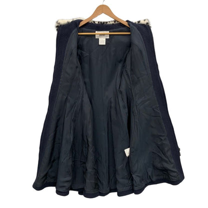 美品◆ルネ コート 6538141A ミンクファー ネイビー サイズ34 レディース Rene 【AFB31】