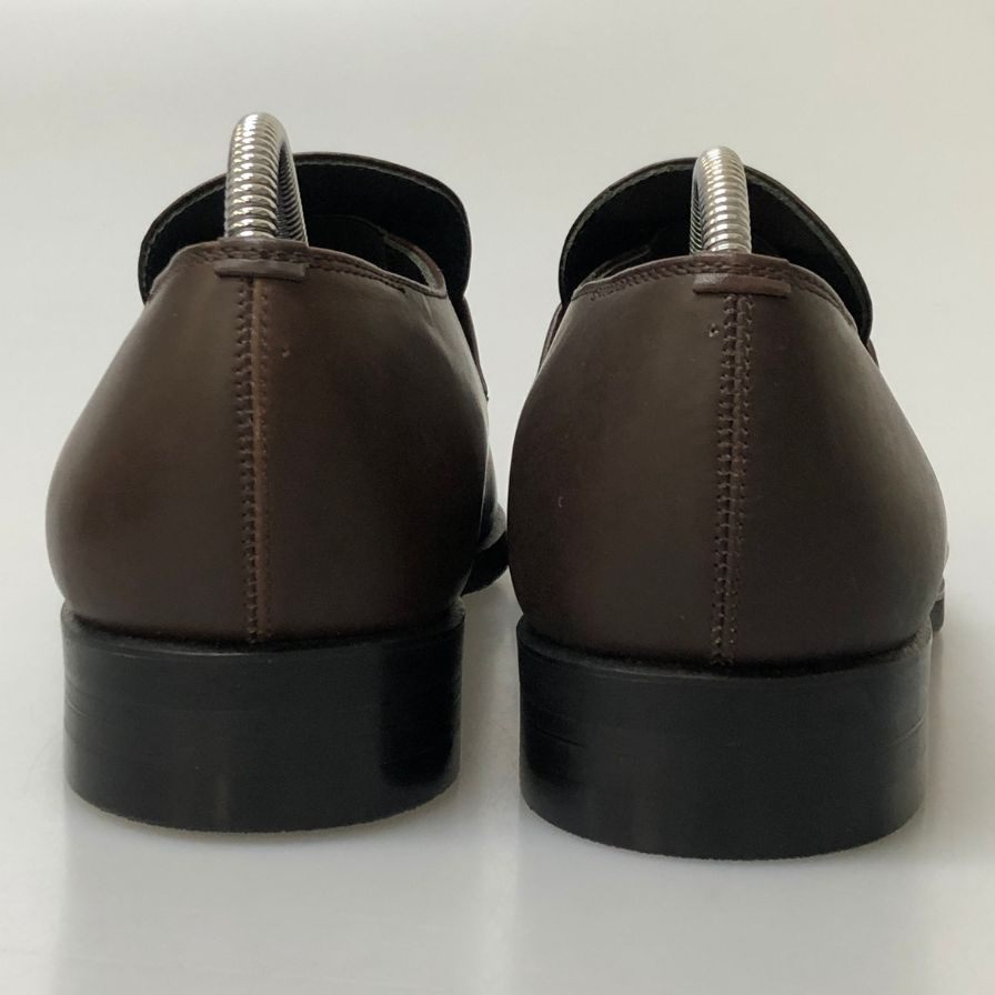 バーバリー コインローファー カーフ スクエアトゥ メンズ ブラウン サイズ24.5cm BURBERRY 約24.5cm【AFD6】