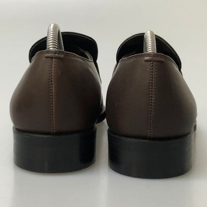 バーバリー コインローファー カーフ スクエアトゥ メンズ ブラウン サイズ24.5cm BURBERRY 約24.5cm【AFD6】