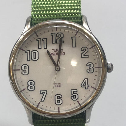 タイメックス 腕時計 INDIGLO クォーツ式 CR2016 CELL シルバー グリーン TIMEX【AFI27】