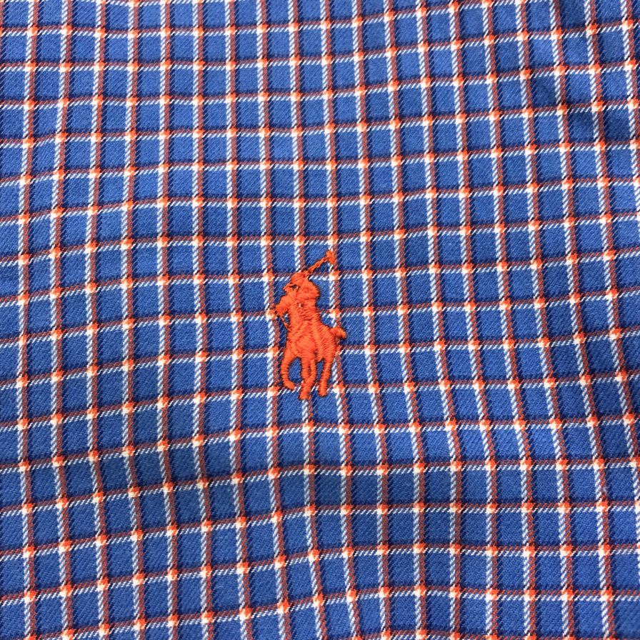 ラルフローレン チェックシャツ ボタンダウン パープル系 メンズ サイズL RALPH LAUREN【LA】