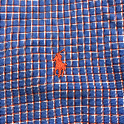 ラルフローレン チェックシャツ ボタンダウン パープル系 メンズ サイズL RALPH LAUREN【LA】