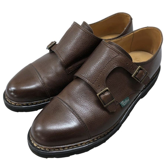 パラブーツ レザーシューズ ダブルモンク ウィリアム グレインカーフ メンズ サイズ8 ブラウン Paraboot WILLIAM ビジネスシューズ 約26.5cm【LA】【中古】
