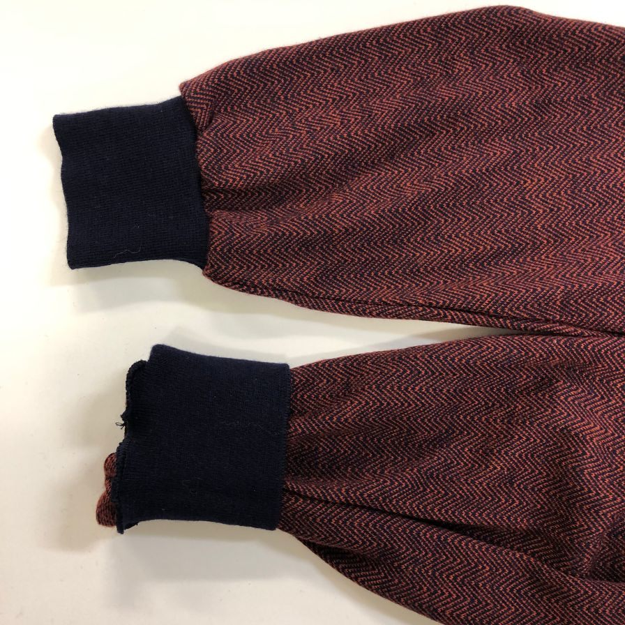 中古■ダンヒル ニット ポロシャツ 長袖 ウール100% ボルドー系 サイズL dunhill 【AFB41】