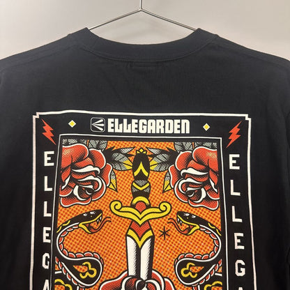 新品同様◆エルレガーデン オフィシャル ロングスリーブTシャツ 柄 ブラック サイズM ELLEGARDEN 【AFB3】