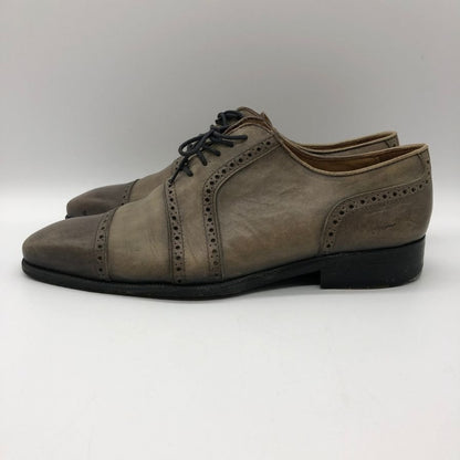 ディメッラ レザーシューズ メダリオン パンチドキャップトゥ カーフ メンズ ベージュ系 サイズUK6 DI MELLA 約25.0cm【PTM】