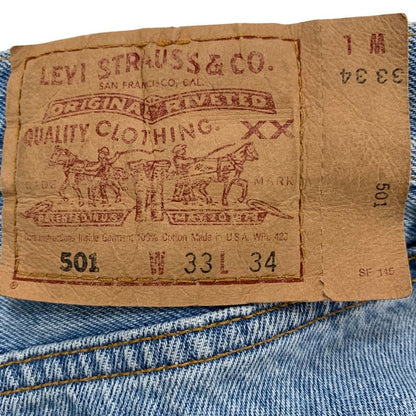 リーバイス デニムパンツ 501 90年代 USA製 96年製造 インディゴ メンズ サイズ W33 LEVI’S 【AFB33】