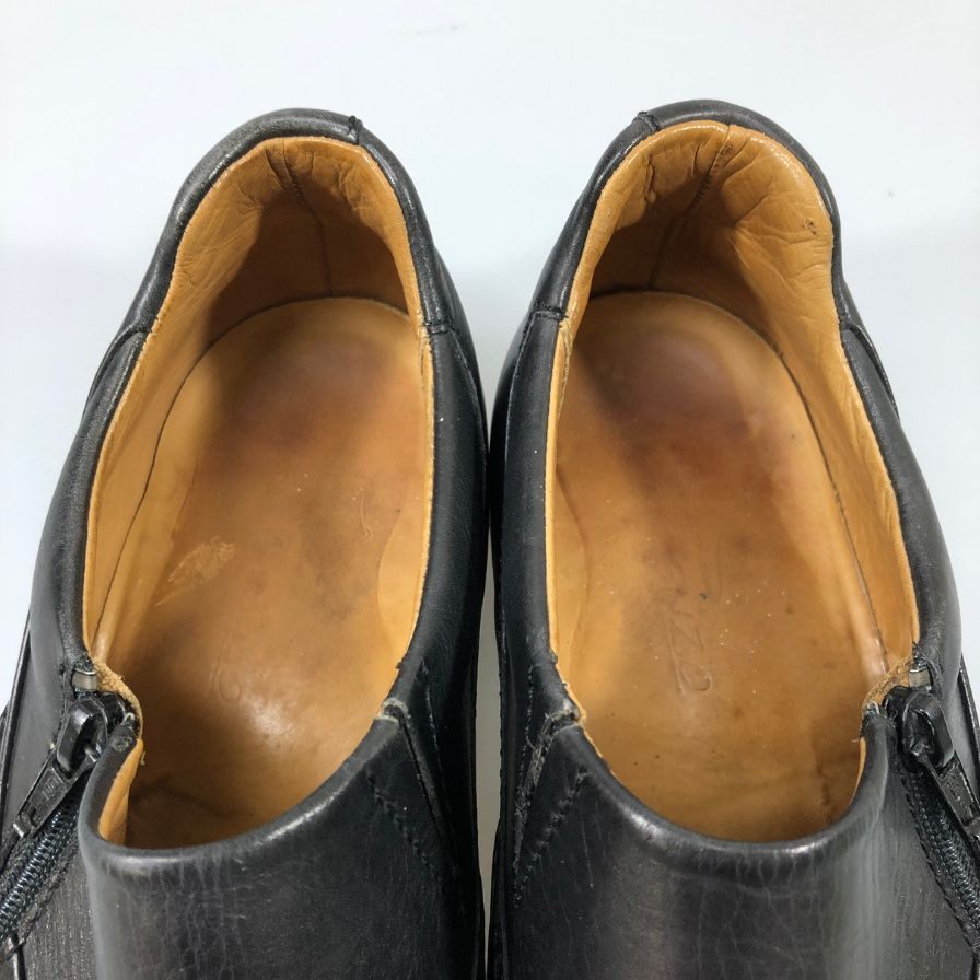 ウーゴ&エンツォ レザーシューズ サイドジップ ブラック メンズ サイズ8.5 HUGO&ENZO 約26.5cm【AFC50】