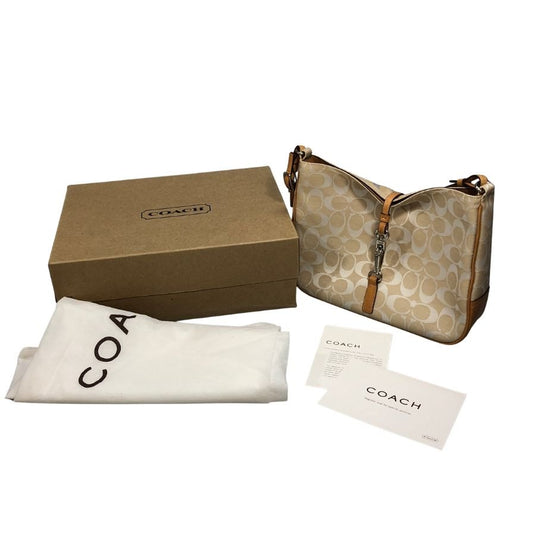 コーチ ワンショルダーバッグ シグネチャー キャンバス×レザー ベージュ レディース 6091 COACH【AFI28】