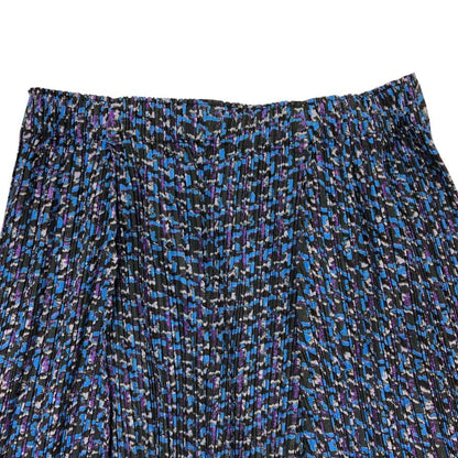 プリーツプリーズ イッセイミヤケ スカート 総柄 ブルー系 レディース サイズ3 PP43-JG894 PLEATS PLEASE ISSEY MIYAKE【AFB34】
