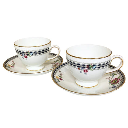 ウェッジウッド カップ & ソーサー 2個セット 花柄 WEDGWOOD【AFI19】【中古】