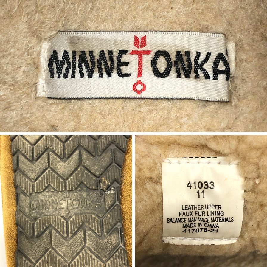 ミネトンカ シューズ スウェード ボア モカシン ベージュ メンズ サイズ11 MINETONKA 約29.0cm【AFC41】