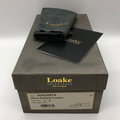 ローク ビットローファー ガラスレザー キルト メンズ ブラック サイズUK6E LOAKE 約24.5cm【AFD15】