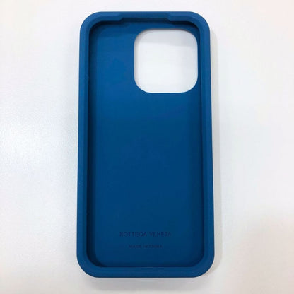 ボッテガヴェネタ iPhoneケース iPhone15Pro ラバー イントレチャート ブルー系 BOTTEGA VENETA【AFI7】【中古】
