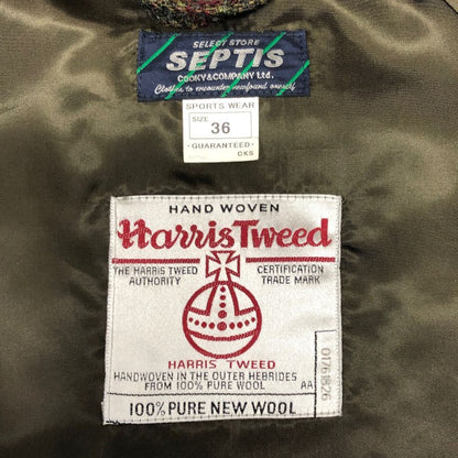 美品◆セプティズ トラッカーズ ジャケット ハリスツイード生地 メンズ サイズ36 ネイビー SEPTIS HARRIS TWEED 【AFA4】
