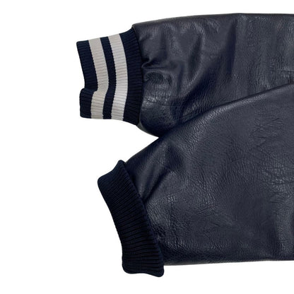 美品◆ファナティックス スタジャン レザー ジャンパー ニューヨーク ヤンキース PU 合皮 ネイビー メンズ サイズXL Fanatics MLB New York Yankees 【AFG1】