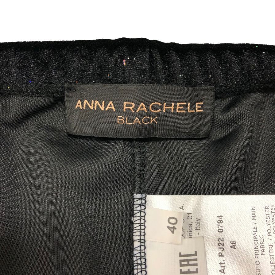 アンナ ラケーレ イージーパンツ スパンコール レディース  ブラック サイズ40 ANNA RACHELE 【AFB46】