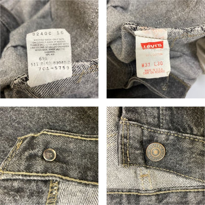 リーバイス デニム 701 90S ボタン裏511 USA製 ブラック メンズ W31 L30 LEVI’S 【AFF20】