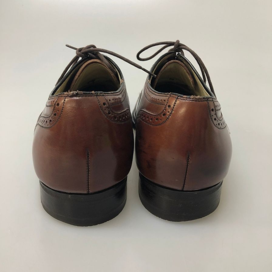 フローシャイム レザーシューズ フルブローグ ガラスレザー バーガンディ メンズ サイズ9 FLORSHEIM 約27.0cm【AFC9】
