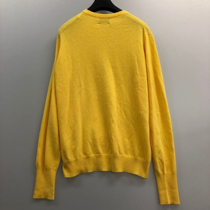 美品◆バランタイン ニット クルーネック カシミア イエロー サイズ46 メンズ BALLANTYNE 【AFB4】