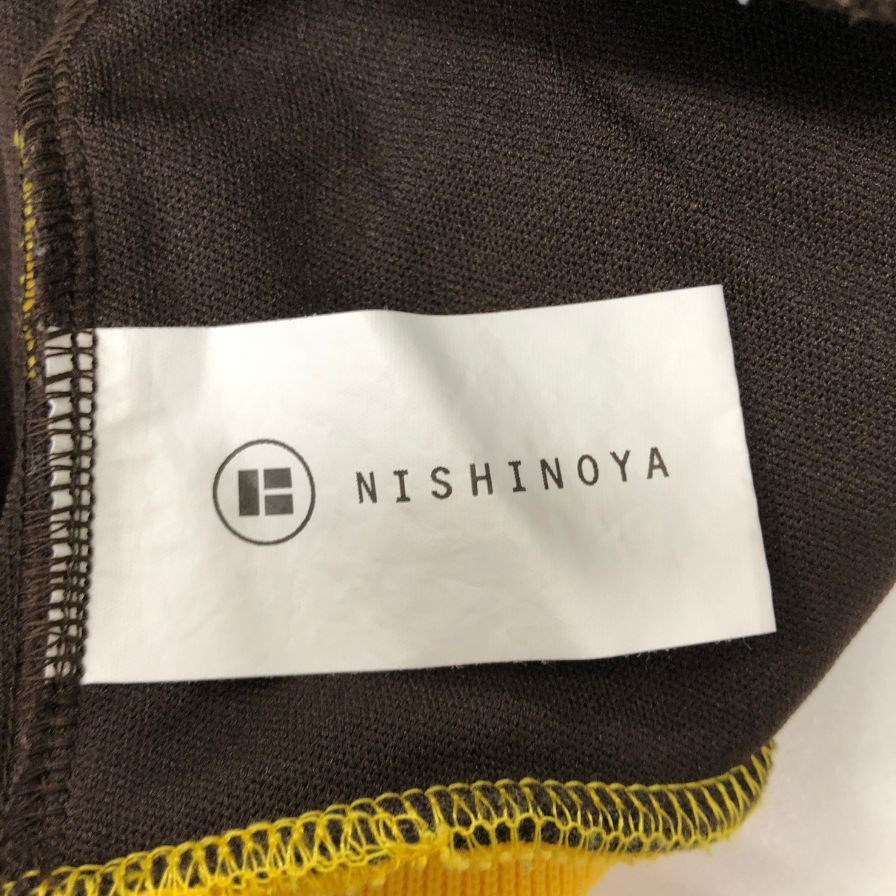 美品◆にしのや ドレス ハーフジップ トラック ジャケット メンズ サイズ L ブラウン系 NISHNOYA dress 【AFB48】