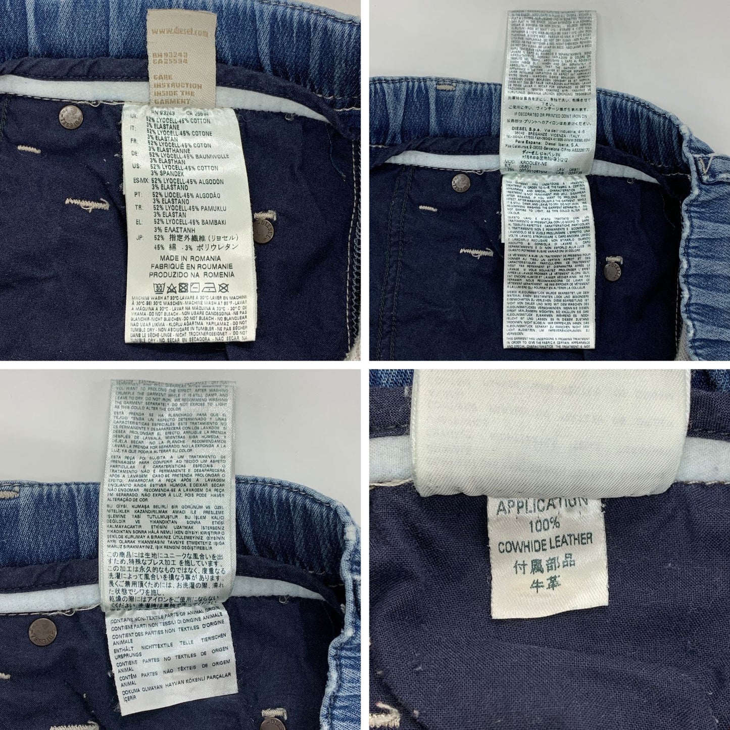 ディーゼル ストレッチデニム KROOLEY NE ダメージ ウエストゴム レディース インディゴ 30サイズ DIESEL 【AFB2】