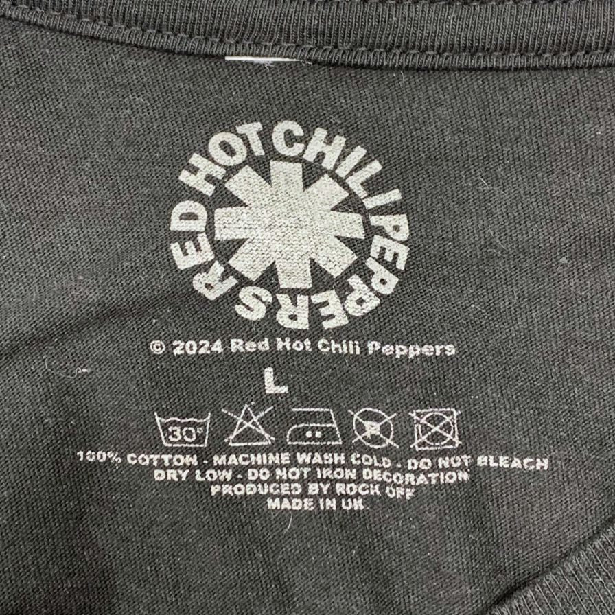 中古◆レッド ホット チリ ペッパーズ Tシャツ 2024 ブラック サイズL メンズ RED HOT CHILI PEPPERS 【AFB43】