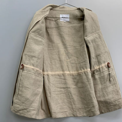 美品◆バブアー サファリジャケット 麻100% メンズ サイズ40 ベージュ Barbour 【AFA5】