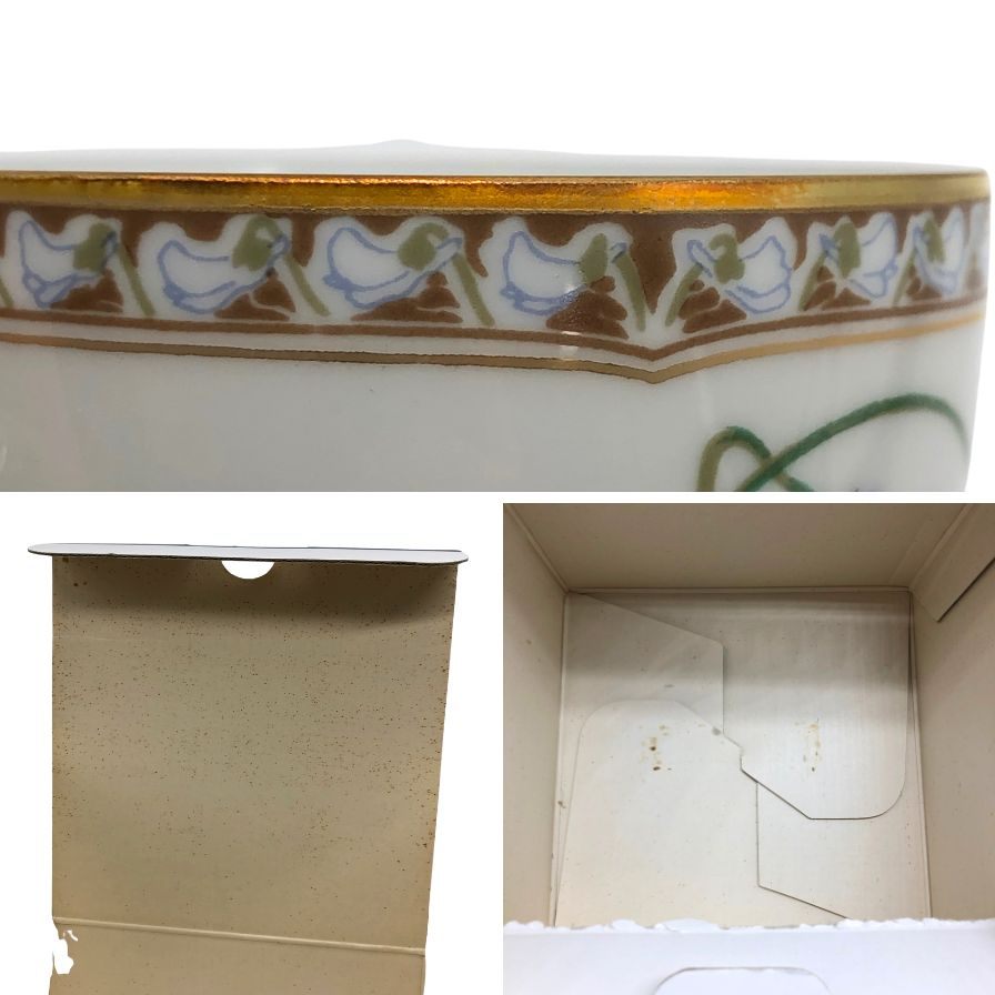 アビランド リモージュ カップ&ソーサー 2組セット デミタスカップ エスプレッソ 花柄  ホワイト系 Haviland LIMOGES【AFI26】【中古】