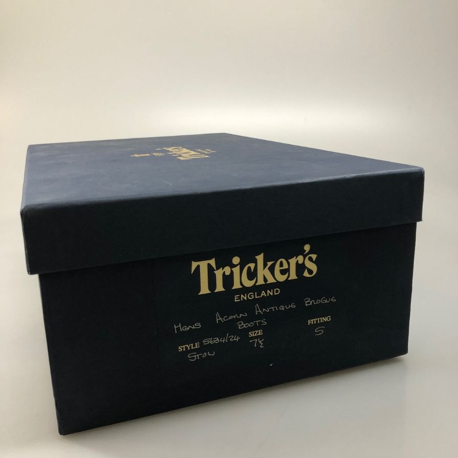 トリッカーズ カントリーブーツ ストウ ウイングチップ 942412 5634/24 ブラウン  UK7ハーフ-5 Tricker’ｓ ブーツ 約25.5cm【LA】【中古】