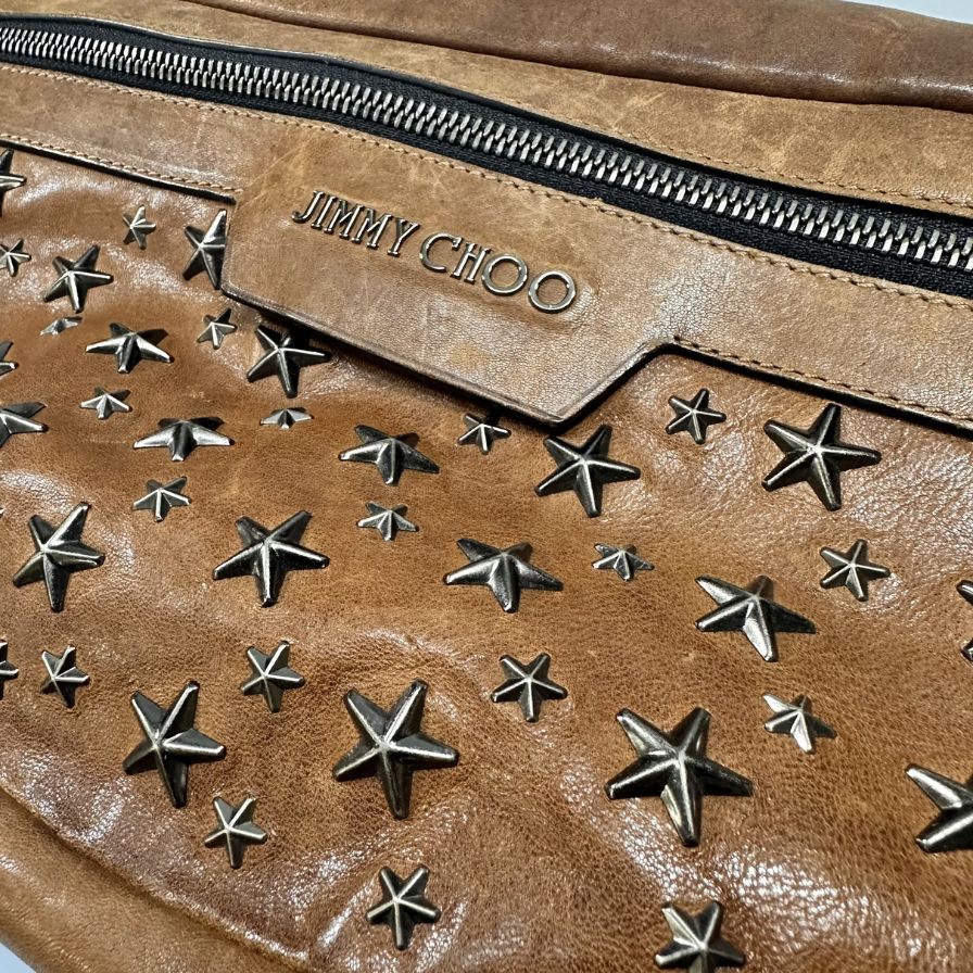 ジミーチュウ ショルダーバッグ ウエストバッグ ボディバッグ ブラウン系 レザー JIMMY CHOO【AFE4】