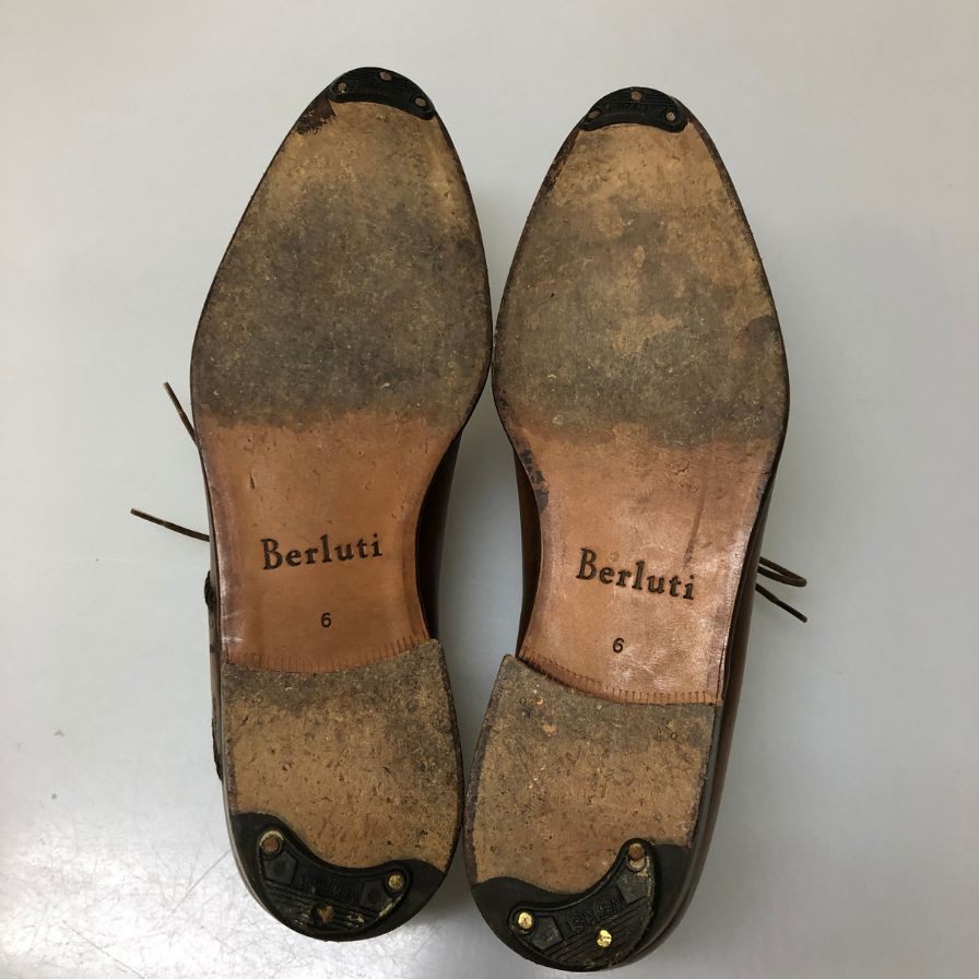 ベルルッティ レザーシューズ ラピエセルプリゼ カリグラフィ オルガ期 ブラウン サイズ 6 Berluti 約25.0cm【同梱不可】【AFC53】