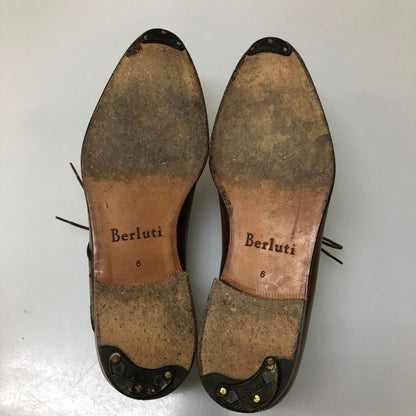 ベルルッティ レザーシューズ ラピエセルプリゼ カリグラフィ オルガ期 ブラウン サイズ 6 Berluti 約25.0cm【同梱不可】【AFC53】