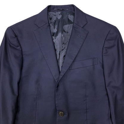 ノーブランド スーツセット 2Bジャケット センターベント ゼニア生地 ネイビー メンズ ErmenegildoZegna 15milmil15【AFB27】