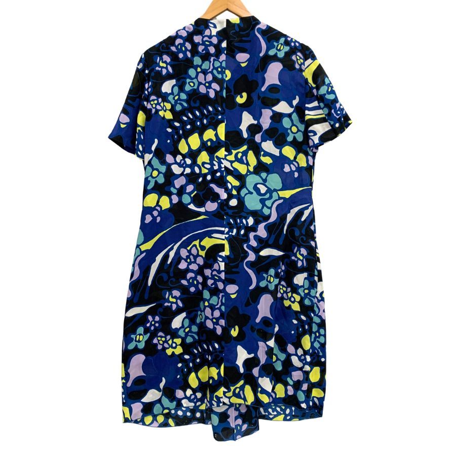 美品★MARNI★シルク100% 胸元リボン 総柄ワンピース ドレスサイズ38 美品☆MARNI☆シルク100% 胸元リボン 総柄ワンピース ドレス