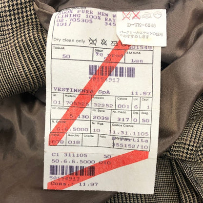 中古◆ジョルジオアルマーニ ジャケット グレンチェック グレー系 サイズ50 Giorgio Armani 【AFA15】