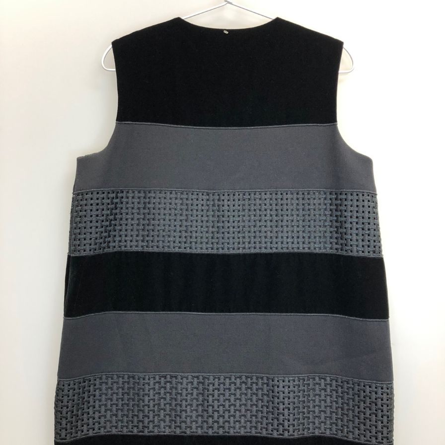 極美品◆スポーツマックス マックスマーラ  ベロア ニット 切替 ノースリーブ ワンピース レディースサイズ L SPORTMAX 【AFB32】