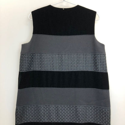 極美品◆スポーツマックス マックスマーラ  ベロア ニット 切替 ノースリーブ ワンピース レディースサイズ L SPORTMAX 【AFB32】