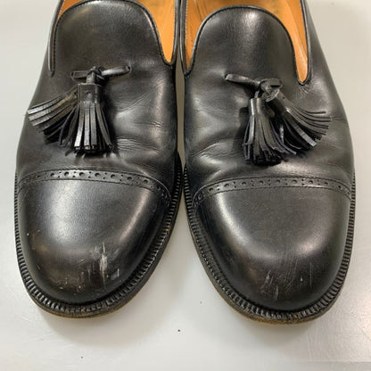 フェラガモ タッセルローファー UG12030 パンチドキャップトゥ カーフ ブラック サイズUK8.5 2E メンズ Salvatore Ferragamo 約27.5cm【AFC6】