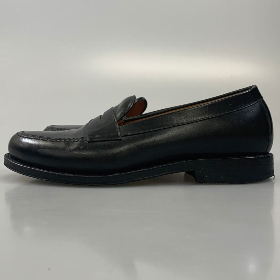 ジャランスリワヤ レザーシューズ コインローファー カーフ 98324 メンズ ブラック サイズ9 Jalan Sriwijaya 約27.5cm【AFC31】