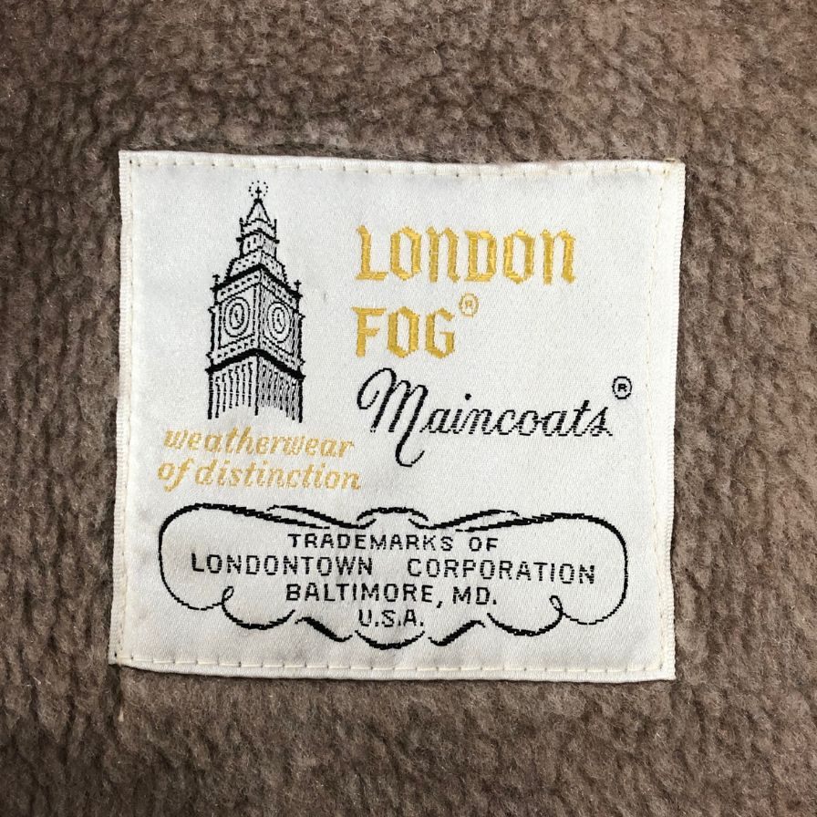 美品◆ロンドンフォグ 70S バルカラーコート ベージュ メンズ サイズ38 LONDON FOG 【AFA8】