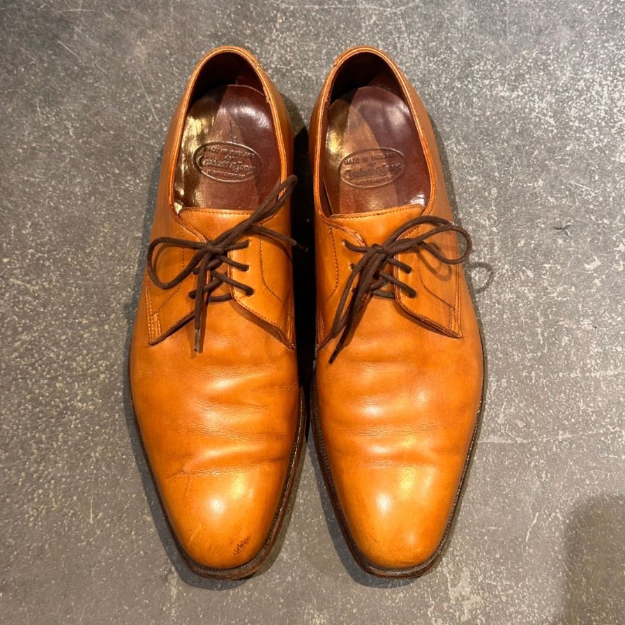 クロケット＆ジョーンズ  プレーントゥ カーフ エイントリー ライトブラウン サイズUK6.5E メンズ CROCKETT&JONES ビジネスシューズ 約25.0cm【LA】【中古】