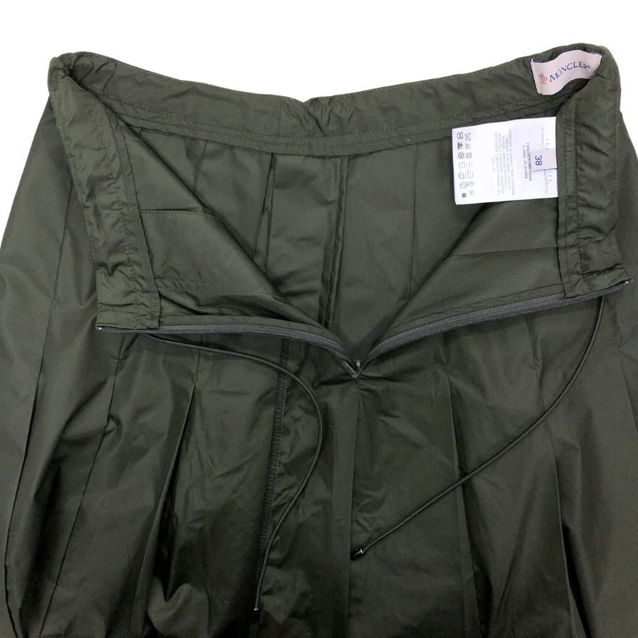 モンクレール 20SS GONNA ナイロンプリーツスカート サイズ38 レディース カーキ F20932071200 MONCLER【AFB38】