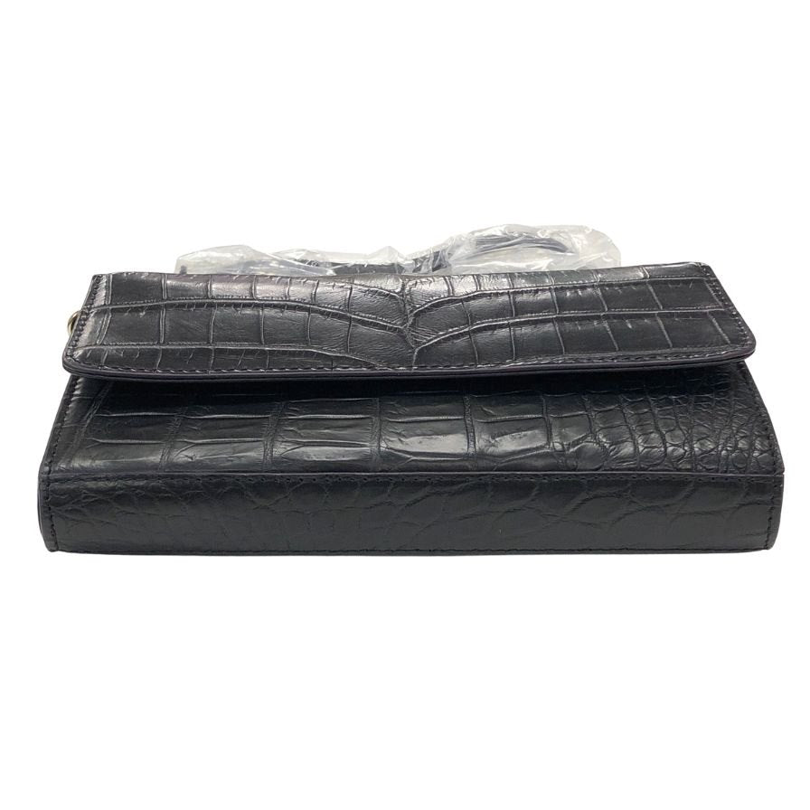 ペレリールッソ クロコ ハンドバック ブラック  PELLEY LUSSO【AFI18-3】