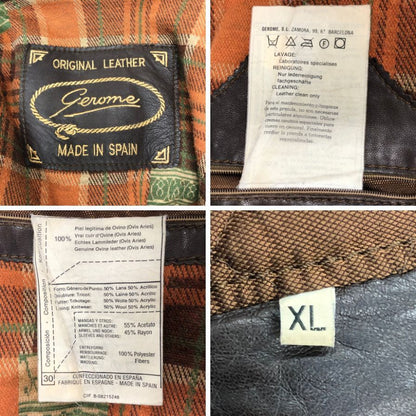 中古■ゲロム レザージャケット メンズ ブラウン サイズXL GEROME 【AFA7】