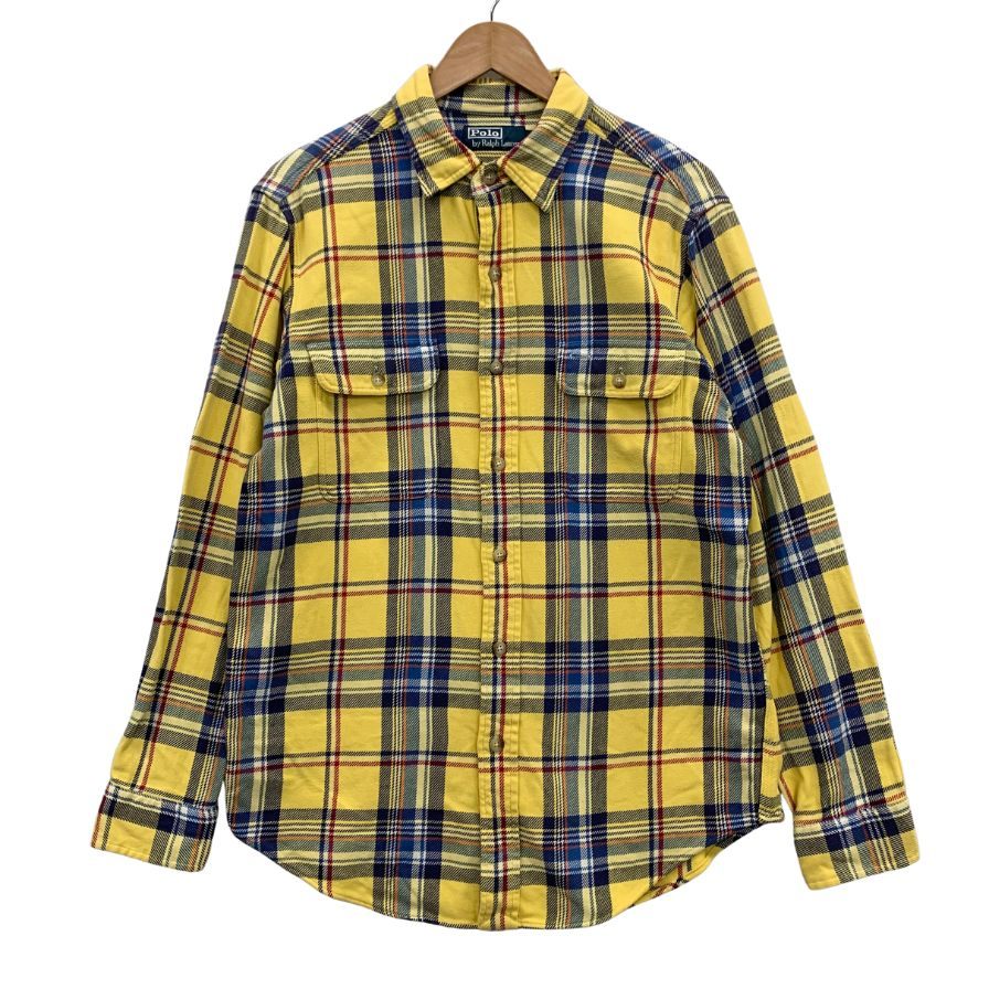 ポロ ラルフローレン チェックシャツ イエロー系 メンズ サイズM POLO RALPH LAUREN【LA】