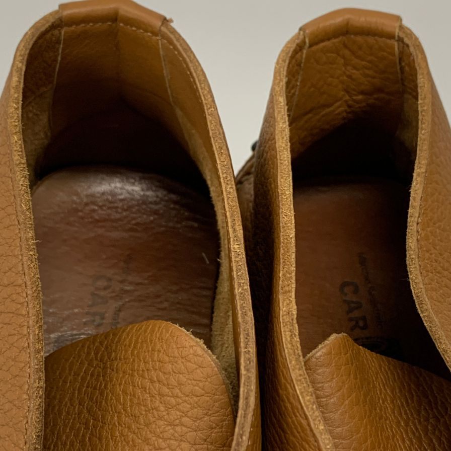 カーシュー ドライビングシューズ グレインレザー  ブラウン サイズ7 Car Shoe 約25.5cm【AFD13】
