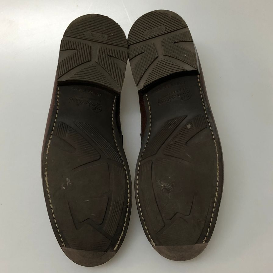 パラブーツ レザーシュ―ズ コインローファー アドニス シボ革 マロン UK8 Paraboot 約26.5cm【AFD13】