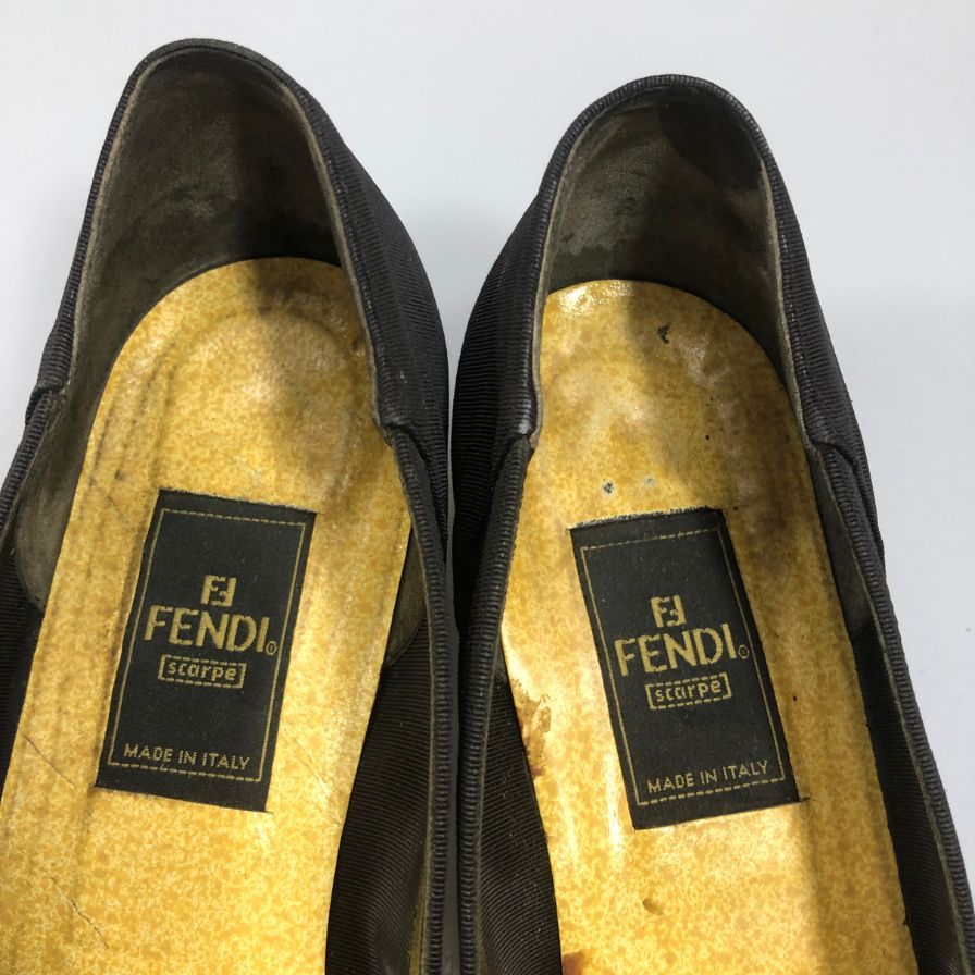 フェンディ メッシュ パンプス レディース サイズ37 ブラック FENDI 約23.5cm【AFC8】